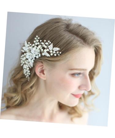 Beavorty bridal headpiece pearl headpiece Comb for Bridal Rhinestone Comb flower Hair Comb Rhinestone Hair Comb Wedding Hair Comb Wedding dress bride flower head - Buy Online on GoSupps.com