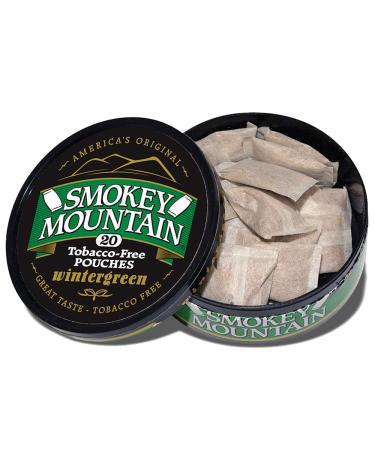 Smokey Mountain Original Pouches - Wintergreen - Tobacco Free and Nicotine Free - 1 Can - 20 Per Can
