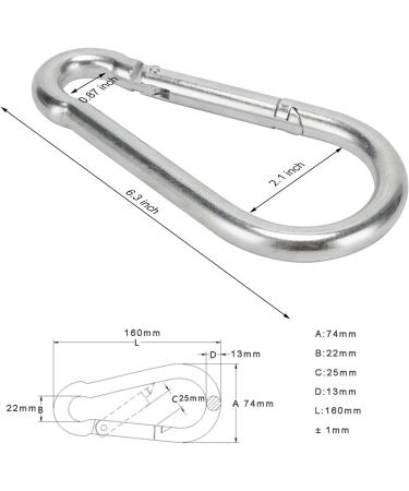 Big Carabiner Clip Heavy Duty Spring Snap Hook 6.3 Inch Steel Clip Link M1313x160mm - Buy Online on GoSupps.com