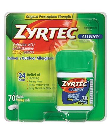 Zyrtec Allergy Relief Tablets 70 Count by Zyrtec - Buy Online on GoSupps.com