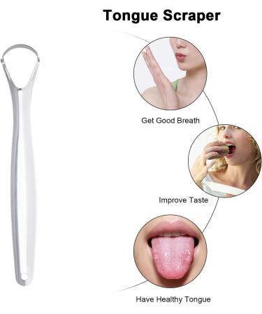 Stainless Steel Tongue Scraper 2 Pack - Bad Breath Reducing Metal Cleaners in Various Shapes - Buy Online on GoSupps.com