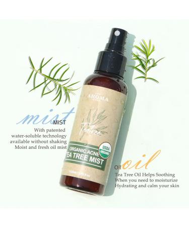 Organic Acne Tea Tree Mist - USDA Certified | TheAromaShop | Facial & Body Spray | Natural Ingredients | 3.38 fl. oz | Korea Atonanda - Buy Online on GoSupps.com