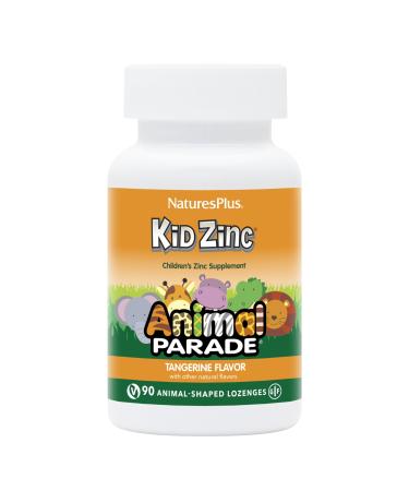 NaturesPlus Animal Parade KidZinc Tangerine Flavor - 90 Animal-Shaped Lozenges - Organically Chelated Zinc - Vegan Gluten Free - 90 Servings