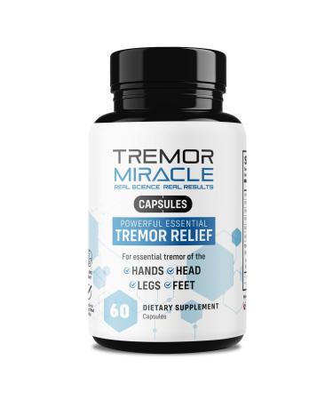Real Science Tremor Miracle Capsules Tremor Relief Supplement and Hand Tremor Aids for Adults with TremorStop Blend GABA and Vitamins for Neurotransmission Support Made in USA 60 Caps 1 Pack