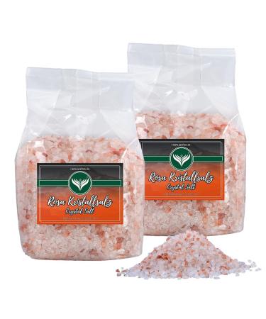 Azafran Pink Crystal Salt (known as Himalayan Salt) Rock Salt coarse 2-5mm 2kg 1 kg (pack of 2)