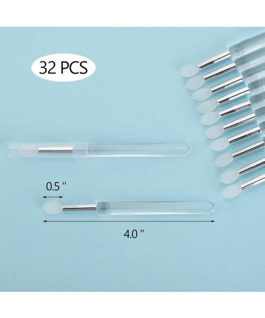 Allbests 32Pcs Silicone Lip Brushes with Covers Silicone Lipstick Applicator Brushes for Lip Gloss & Balm Eyeshadow Makeup - Buy Online on GoSupps.com