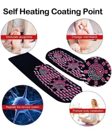 Tourmaline Lymphvity Slimming Health Socks - Set of 3 | Acupressure, Self-Heating, Magnetic Therapy | Red Color - Buy Online on GoSupps.com