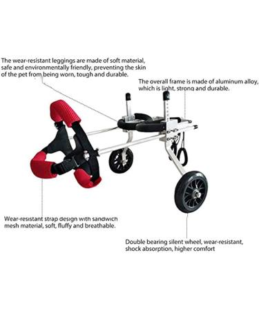 Dog Wheelchair Two Wheels Adjustable Pet Wheelchair Light Weight Easy Assemble Dog Cart Hind Legs Rehabilitation for Small Dog Puppy Cat- Wheelchair for Back Legs X-Small - Buy Online on GoSupps.com