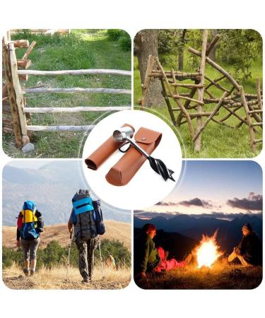 Bushcraft Survival Tool: Baowox Hand Auger Wrench for Settlers - Outdoor Wood Peg and Hole Maker with Holster (Brown) - Buy Online on GoSupps.com