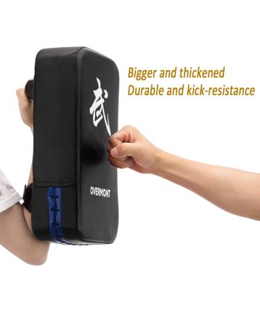 Overmont Taekwondo Kick Pads - PU Leather Boxing Karate Pad for Muay Thai MMA Martial Arts - Punch Mitts and Kicking Shield Training - Black - Buy Online on GoSupps.com