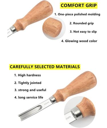 XILEWHZF Leather Edge Skiving Beveler Tool Set - Wide Mouth Leathercraft Trimmer with Wooden Handle (4mm, 6mm, 8mm) - Buy Online on GoSupps.com