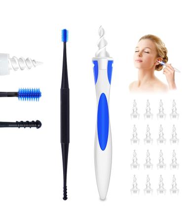 Q Grips Earwax Remover Q-Grips Ear Wax Remover Q Grips Spiral Qgrips Earwax Removal Tool Silicone Ear Wax Removal Tool with 16 Replacement Heads Q-Grips 3 Type Ear Wax Cleaner for Adults Humans