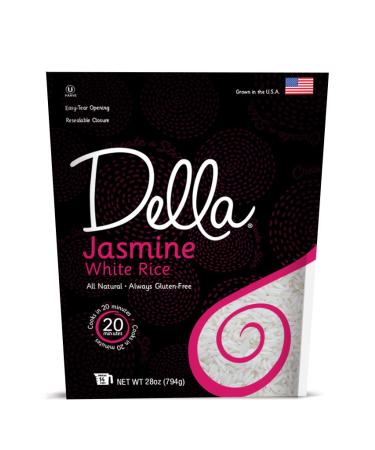 Della Gourmet Jasmine White Rice - All-Natural Fat & GMO Free (28 oz) Pack of 6