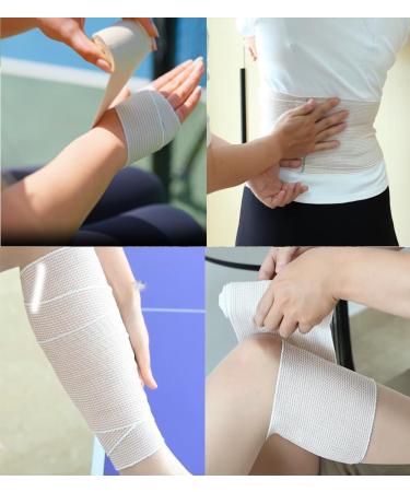 6 Pack Elastic Bandage Wrap - 6" Wide Latex Free Compression Roll for Legs Ankle Knee & Body - Ideal First Aid Kit Solution - Buy Online on GoSupps.com