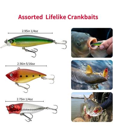 GOANDO 78 Pcs Fishing Lures Kit for Bass Trout Salmon - Bait Tackle Box with Spoon Lures, Soft Plastic Worms, Crankbait Jigs, Fishing Hooks - Freshwater Fishing Accessories - Buy Online on GoSupps.com