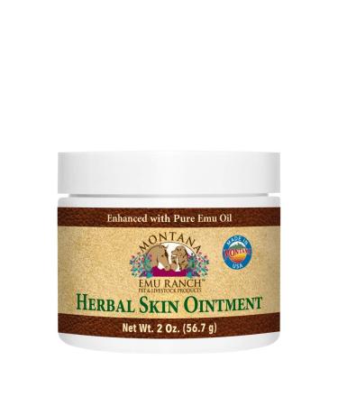 Montana Emu Ranch - Herbal Skin Ointment - 2 Ounce Jar - for Pet and Livestock - Made with Pure Emu Oil