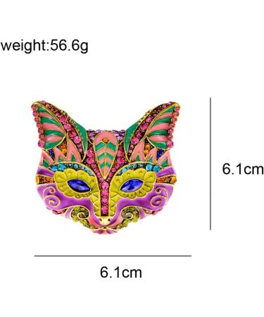 Badges Brooch Pin Brooches Clasp Breastpin Beautiful Enamel Large Fox Brooch Pin Animal Head Colorful Design Blue Eye Winter Accessories-Default - Buy Online on GoSupps.com