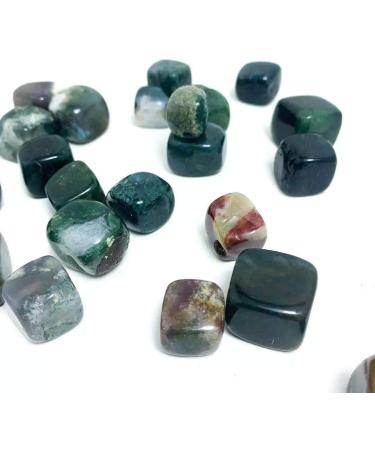 Natural Crystal Rough Natural Green Moss Agate Quartz Stone Cube Shape 15-22mm Crystal Tumbled Stone 10 pc PEIQIYIN - Buy Online on GoSupps.com