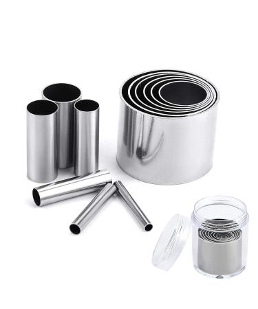 Fireboomoon 12 PCS Hole Hollow Punch Cutter Set with Storage Case Stainless Steel Round Circle Ring Clay Cutters Ceramics Dotting Baking Indentation Mold Tools for Polymer Clay Pottery Handmade Craft