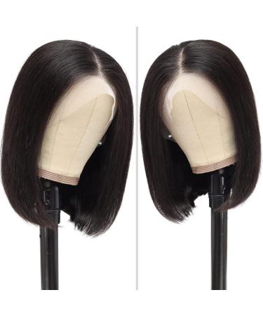 12 Human Hair Lace Front Bob Wig for Black Women | Pre Plucked, 150% Density, Straight Short Bob Wig with Ear to Ear Lace Frontal - Buy Online on GoSupps.com