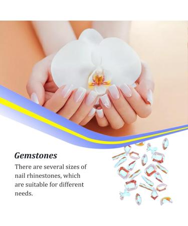 dijiusidy 50 Pieces Glass Crystal Set Eye-catching Personalized Nail Art Rhinestones DIY Handcraft Manicure Accessories for Card Making Aurora AB - Buy Online on GoSupps.com