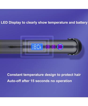 ABHI 2 in 1 Ionic Cordless Flat Iron & Hair Curler - 8 Temp Levels Portable USB-C Rechargeable Hair Styler for Big Waves - Travel-Friendly Electric Hair Straightener - Gray - Buy Online on GoSupps.com