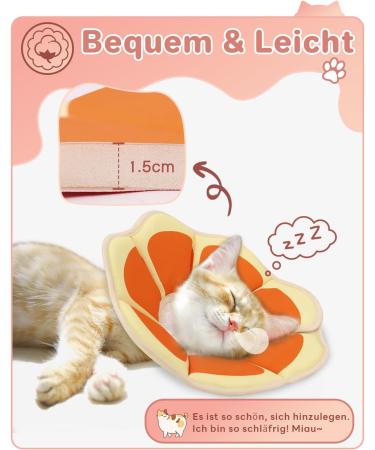 Supet Rewriter Cat Adjustable Hen Collar - Post-Surgery Recovery Cone (Grapefruit) | Comfortable Healing Solution for Cats (Neck: 14-23cm) - Buy Online on GoSupps.com