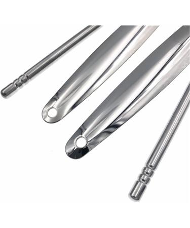 WANGCL Tongue Cleaner Set - 3 Pieces Stainless Steel Tongue Cleaning Tools for Optimal Oral Hygiene - Professional Silver Tongue Scraper - Buy Online on GoSupps.com