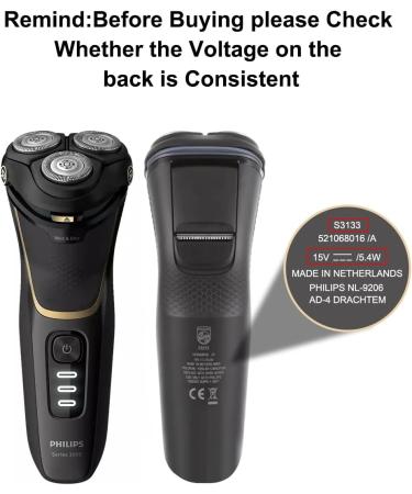 15V Philips Shaver Charger HQ8505 Cable UK for Series 3000-9000 | Beard Trimmer & Electric Razor Power Lead (Light/Brush) - Buy Online on GoSupps.com