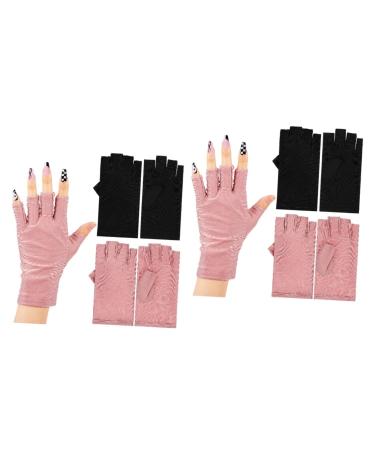 FRCOLOR 4 Pairs Uv Gloves Manicure Gloves Anti Uv Nail Art Supplies Hand Gloves for Protection Nail Gloves Uv Shield Glove Gloves for Gel Manicure Nails Gel Cotton Anti Gloves Anti-uv