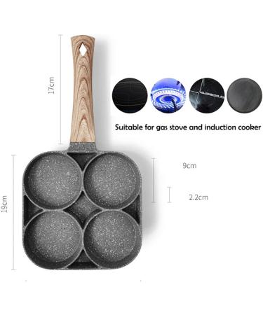 DELURA Saucepan Frying Pot Pan Steak Egg Pancake Thickened Omelet Pan Wooden Handle Pan for Kitchen Utensils Wok - Buy Online on GoSupps.com