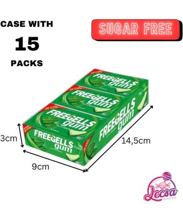 Freegells Mint Flavored Gum - Sugar-Free Chewing Gum - Gluten-Free - Case with 15 Units - Imported by Lecsa Specialty Snacks Mint 120g - Buy Online on GoSupps.com