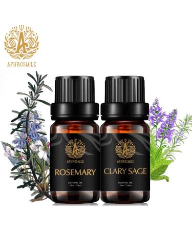 Aromatherapy Clary Sage Essential Oil Set for Diffuser 2X10ml 100% Pure Rosemary Essential Oils Kit for Humidifier- Rosemary Clary Sage Essential Oils Aromatherapy Rosemary Oil Pure Clary Sage Oil - Buy Online on GoSupps.com