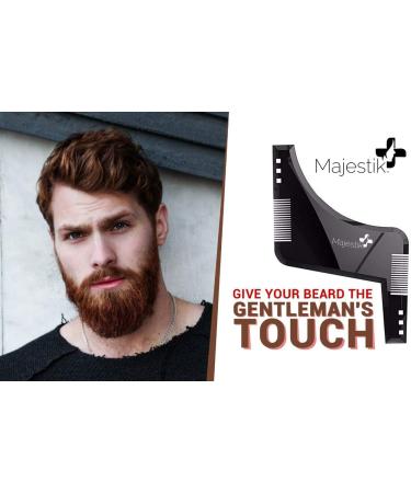 Men's Beard Styling Template Stencil - Lightweight & Flexible | One Size Fits All | Goatee & Neckline Shaping Tool by Majestik - Buy Online on GoSupps.com