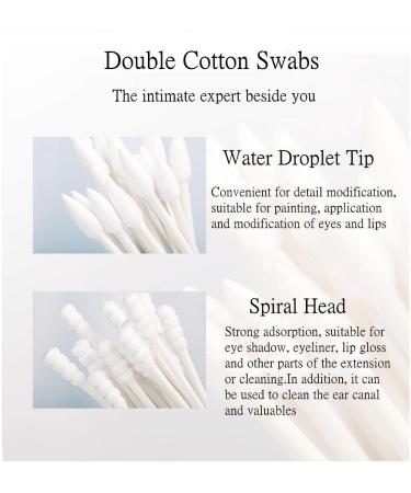 Cotton Swabs 800 Pieces - Double Precision Tips, Paper Stick - 4 Packs of 200 (Pointed+Spiral Head) - Buy Online on GoSupps.com