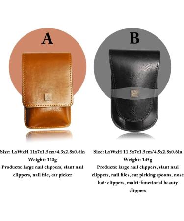 Nail Clipper Set Leather Set Lxwxh11x7x1.5cm/4.3x2.8x0.6in Good Choice for Home Travel Gift B - Buy Online on GoSupps.com
