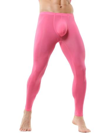 QiaTi Men's Long Johns Bottoms - Comfortable XL Pink Long Johns Underwear for Men | International Shipping Available - Buy Online on GoSupps.com