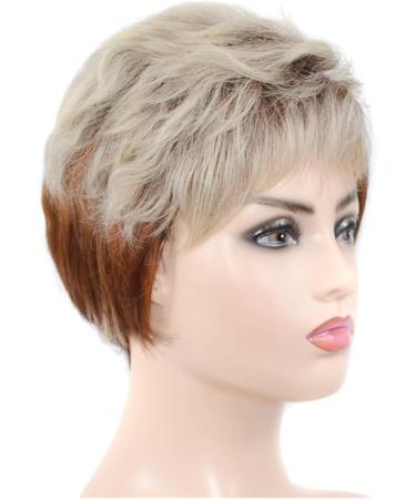 Shop CAIHUASHOPING Short Gradient Pony Wig - Stylish White & Brown 4-Inch Hair Wig for Women - Buy Online on GoSupps.com