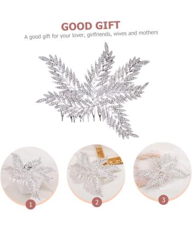 MAGICLULU Bridal Comb Girl Accessories Rhinestone Barrettes Hair Decor Bride Hair Accessory Floral Hair Accessories Bride Insert Comb Combs Hair Comb for Women Leaf Miss Wig Alloy - Buy Online on GoSupps.com