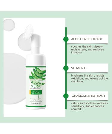 FFEEJ Aloe Vera Cleansing Foam Gentle Facial Cleanser For Deep Pore Cleaning Hydrating Oil-Control Moisturizing & Non-Tightening - Buy Online on GoSupps.com