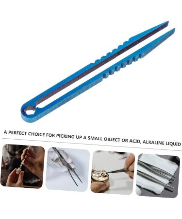 Housoutil Titanium Alloy Curved Tweezers - Precision Aquarium Tools Portable Mini Pliers for Hotfix & Travel 8x0.8x0.4cm (Blue) - Buy Online on GoSupps.com