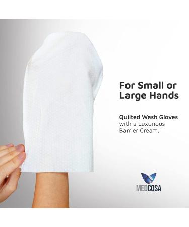 Medcosa Adult Washgloves for Incontinence - Unscented Disposable Body Wipes with Barrier Cream & Dimethicone - 10 ct Pack - Buy Online on GoSupps.com