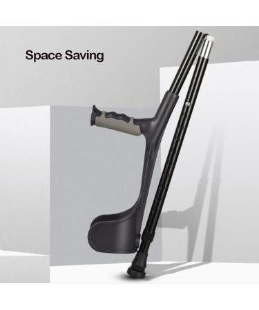Folding Aluminum Forearm Crutches Lightweight Crutches for Travel or Work for 140-185cm People Black 2 Count Anniversary Lucky Star - Buy Online on GoSupps.com