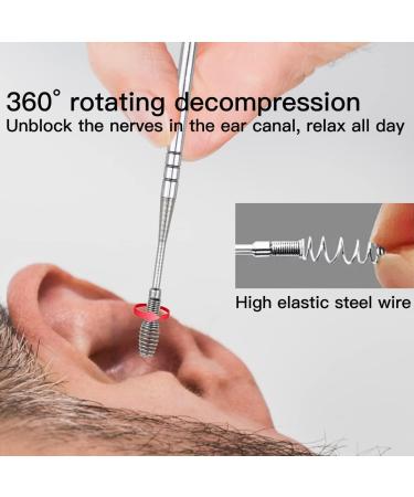 FERCAISH Earwax Removal Kit - 6 Pcs Stainless Steel Ear Cleaning Tool Set for Men and Women - Spiral Massage Ear Pick and Canal Cleaner (Silver) - Buy Online on GoSupps.com