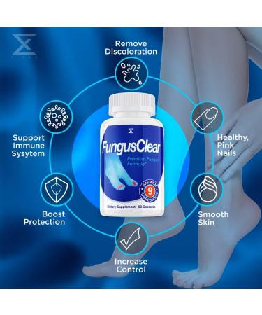 Fungus Clear Probiotic Pills for Nails - 60 Capsules | FungusClear Advanced Formula - Buy Online on GoSupps.com