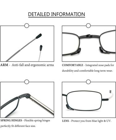 2 Pack Mini Blue Light Blocking Reading Glasses with Case - Portable Readers for Men and Women - 1.5x Magnification - Black and Brown - Buy Online on GoSupps.com