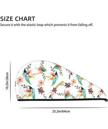 Pretty Floral Microfiber Hair Towel Wrap - Soft Super Absorbent Quick Dry for Long Curly & Thick Hair | Coral Velvet Hair Cap for Women - Buy Online on GoSupps.com