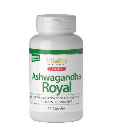 Ashwagandha highly dose at 500 mg per capsule 3 months stock vegan.Antioxidans Ashwagandha Royal Premium Dietary supplement Vitality Nutritionals by Vitaminexpress Ashwagandha capsules