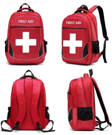 Camoredy Red First Aid Bag - Waterproof Medical Backpack for Travel, Camping, Hiking - Empty Trauma Kit for First Responders - Multi-Pocket Emergency Backpack - Buy Online on GoSupps.com