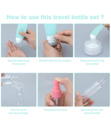Etopgo Silicone Travel Bottles Set - 16 TSA Approved Multicolor Fillable Containers for Shampoo Lotion & More | Travel Size Essentials - Buy Online on GoSupps.com